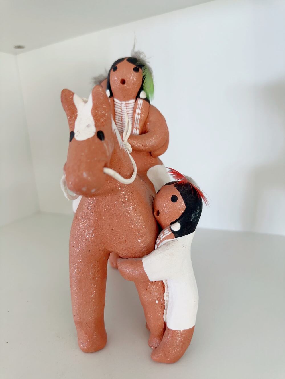 VTG Margaret Quintana 7.5" Storyteller on Horseback 3 Native American fiqures